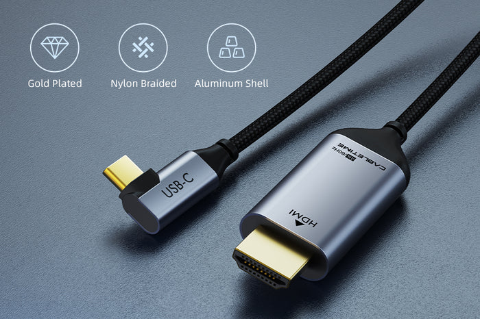 Cáp USB-C sang HDMI 4K 60hz góc 90 độ dài 1.8M CC11K